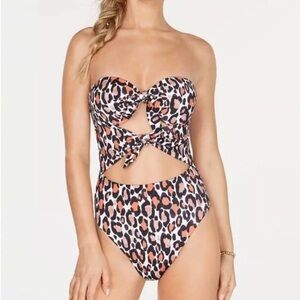 NWT BAR lll Multicolor Wild Tie Front One Piece Swimsuit